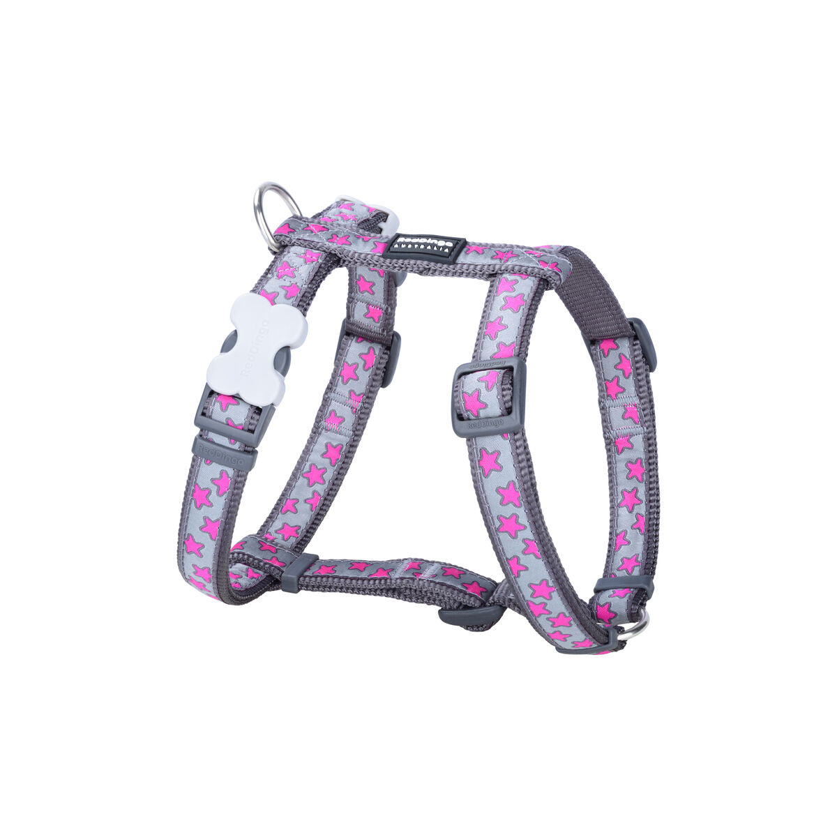 Dog Harness Red Dingo STYLE HOT PINK ON COOL GREY 36-54 cm 30-48 cm - Hilman kauppa