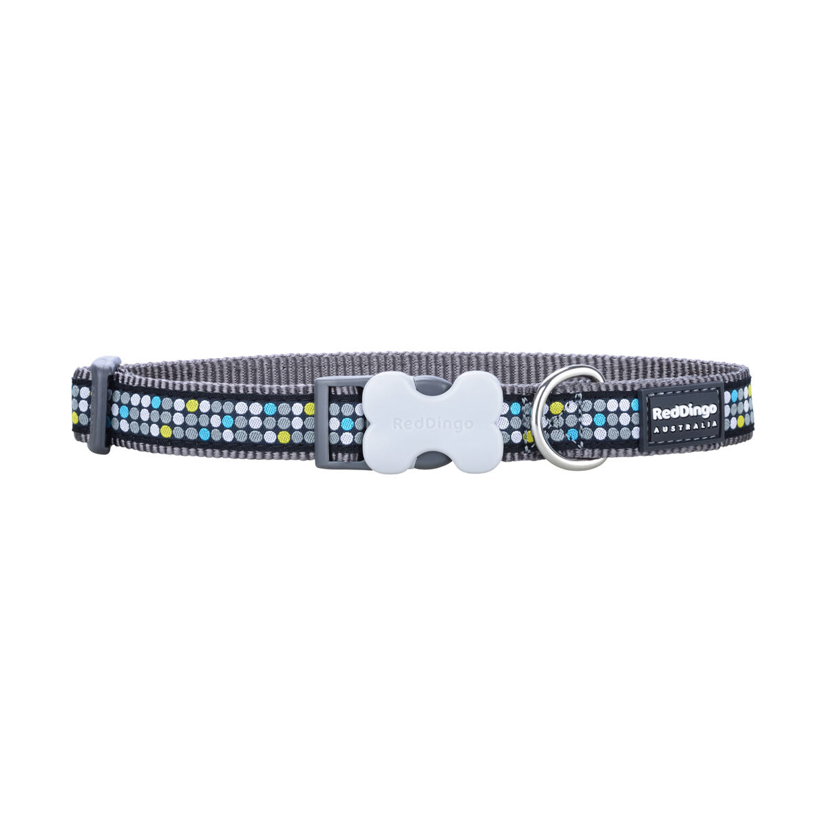 Dog collar Red Dingo STYLE MODERN ON COOL GREY 31-47 cm - Hilman kauppa