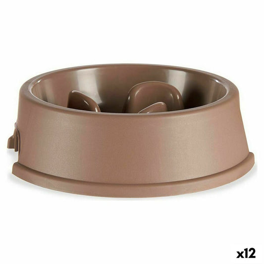 Slow Eating Food Bowl for Pets Beige Plastic (27 x 7,5 x 27 cm) (12 Units) - Hilman kauppa