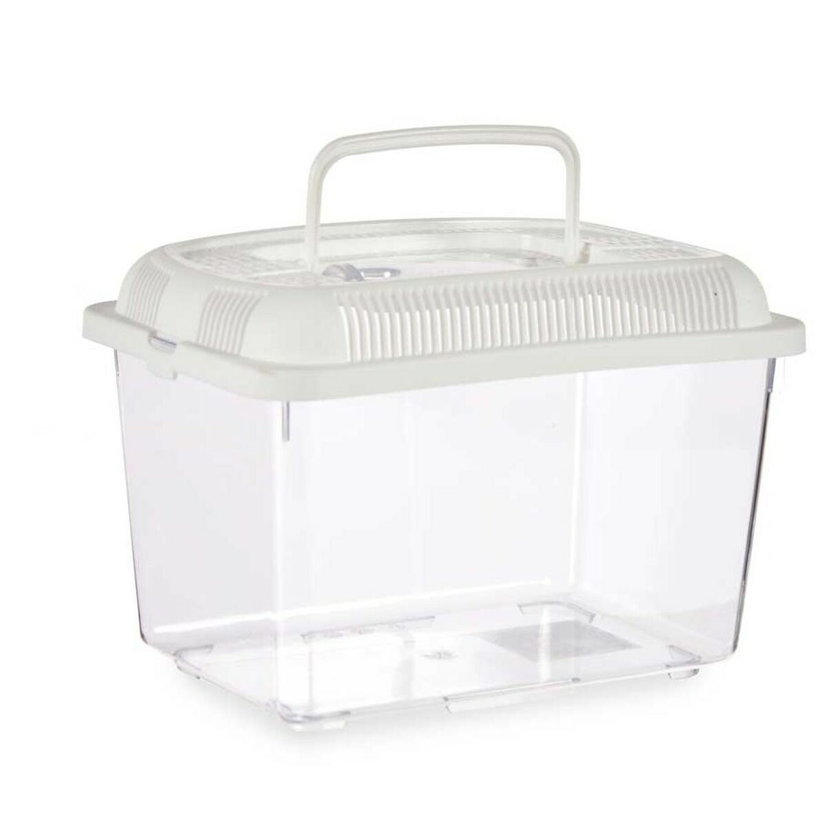 Fish tank With handle Medium White Plastic 3 L 17 x 16 x 24 cm (12 Units) - Hilman kauppa