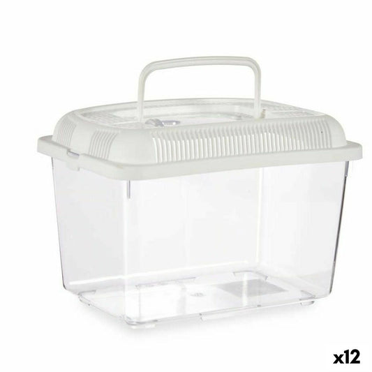 Fish tank With handle Medium White Plastic 3 L 17 x 16 x 24 cm (12 Units) - Hilman kauppa