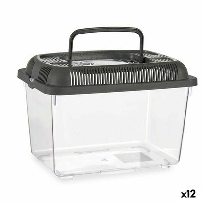 Fish tank With handle Medium Anthracite Plastic 3 L 17 x 16 x 24 cm (12 Units) - Hilman kauppa