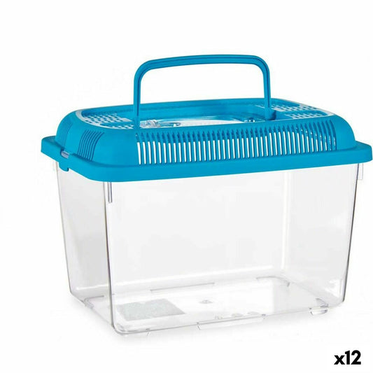 Fish tank With handle Medium Blue Plastic 3 L 17 x 16 x 24 cm (12 Units) - Hilman kauppa