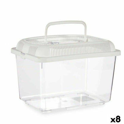 Fish tank With handle Large White Plastic 7 L 20 x 20 x 30 cm (8 Units) - Hilman kauppa