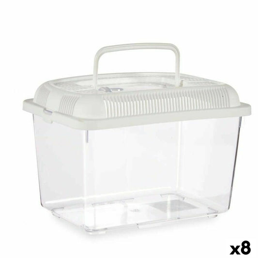 Fish tank With handle Large White Plastic 7 L 20 x 20 x 30 cm (8 Units) - Hilman kauppa