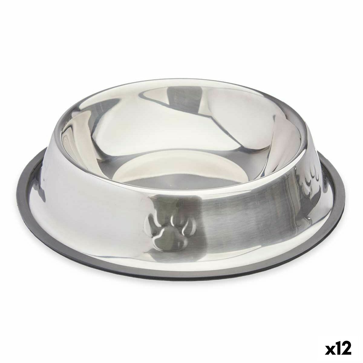 Dog Feeder Silver Grey Rubber Metal 26 x 7 x 26 cm (12 Units) - Hilman kauppa