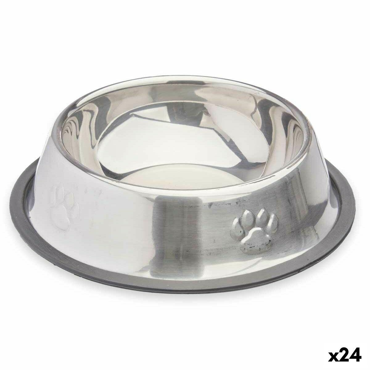 Dog Feeder Silver Grey Rubber Metal 35 x 0,03 x 25 cm (24 Units) - Hilman kauppa